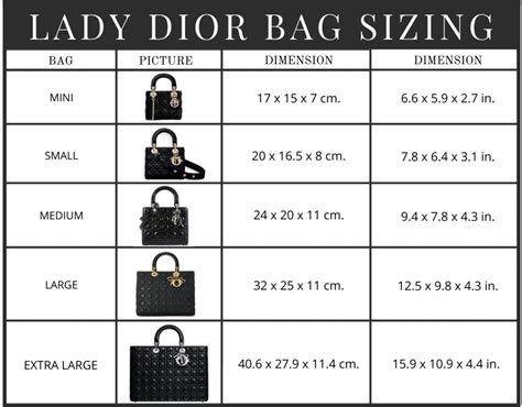 lady dior small size in cm